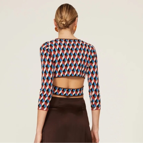 Ronny Kobo Geometric Knit Crop Top - Picture 3 of 8